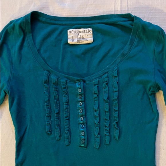 Aeropostale Deep Teal Long Sleeve Top - Picture 3 of 6